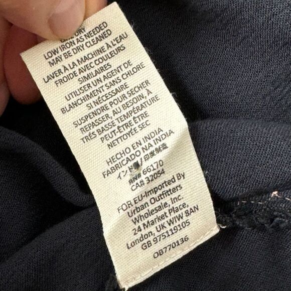 Free People Wind Willow Black Long Sleeve Embroidered Peasant Dress Sz XS - Picture 7 of 7